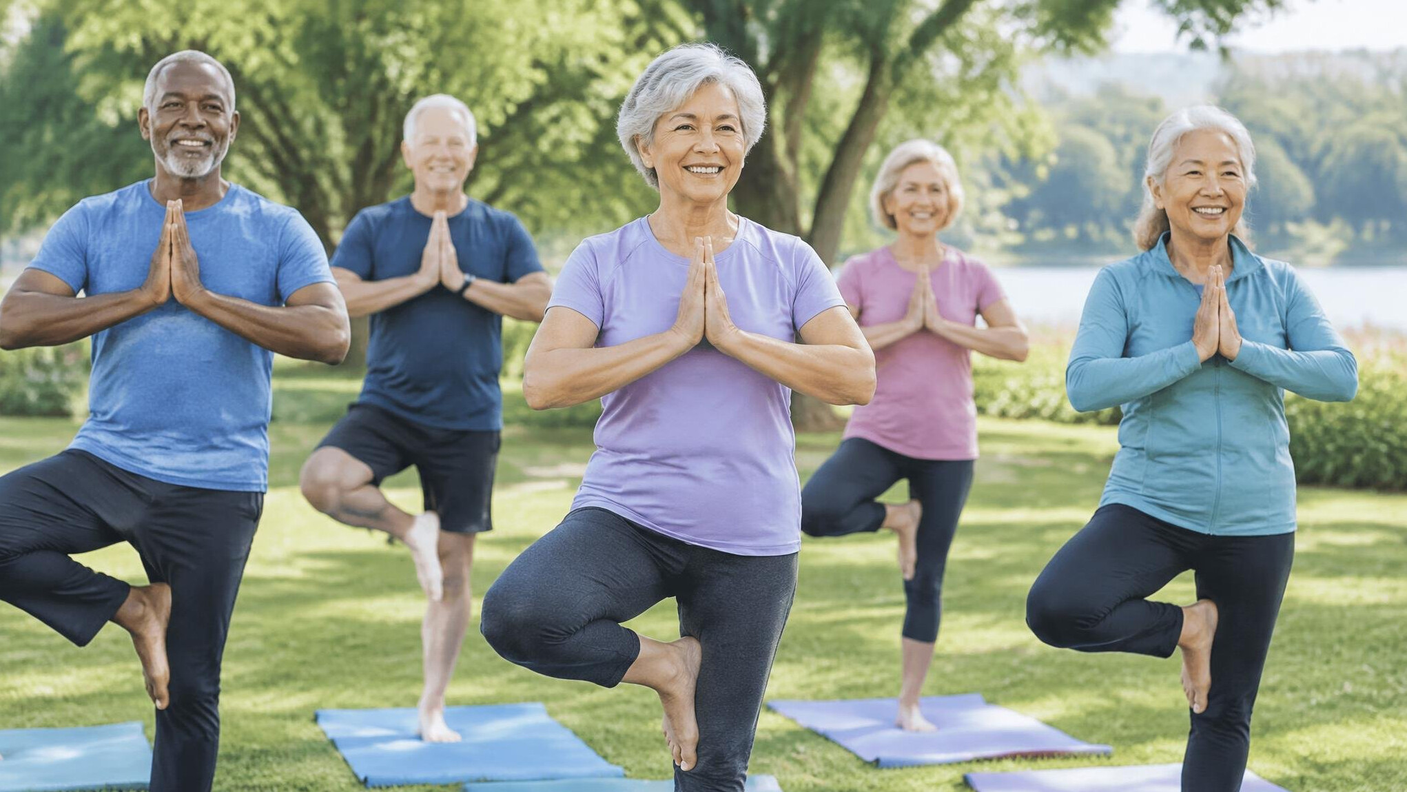 senior people exercising