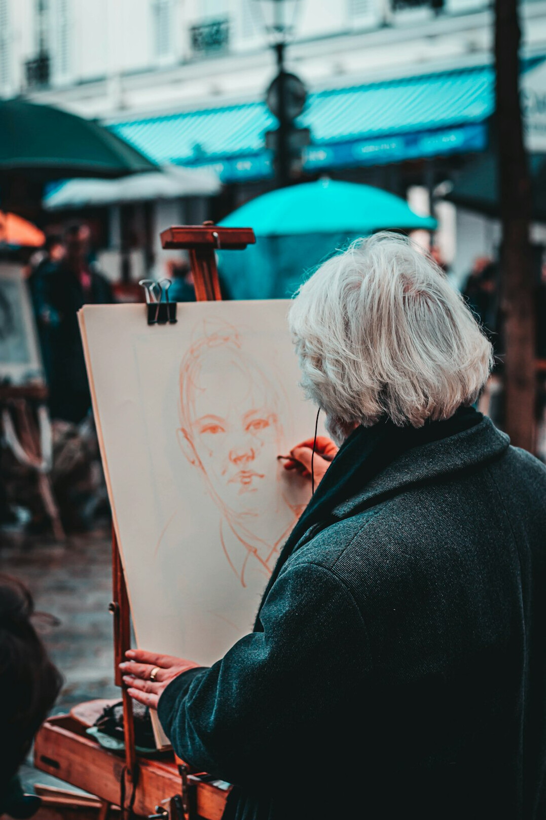 senior woman painting