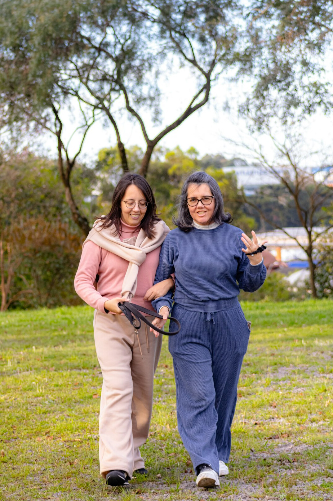 seniors walking in nature