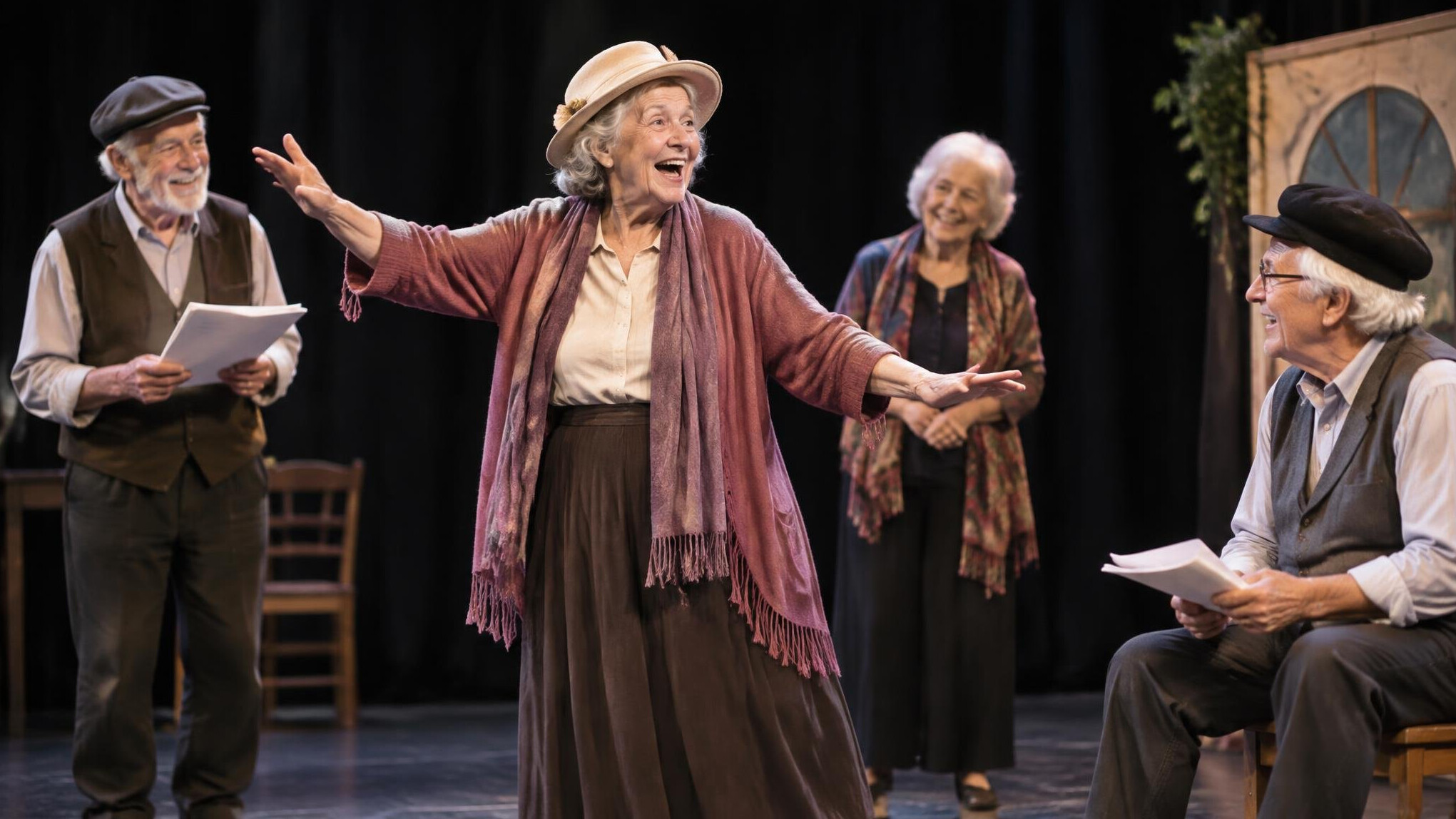 seniors acting on stage